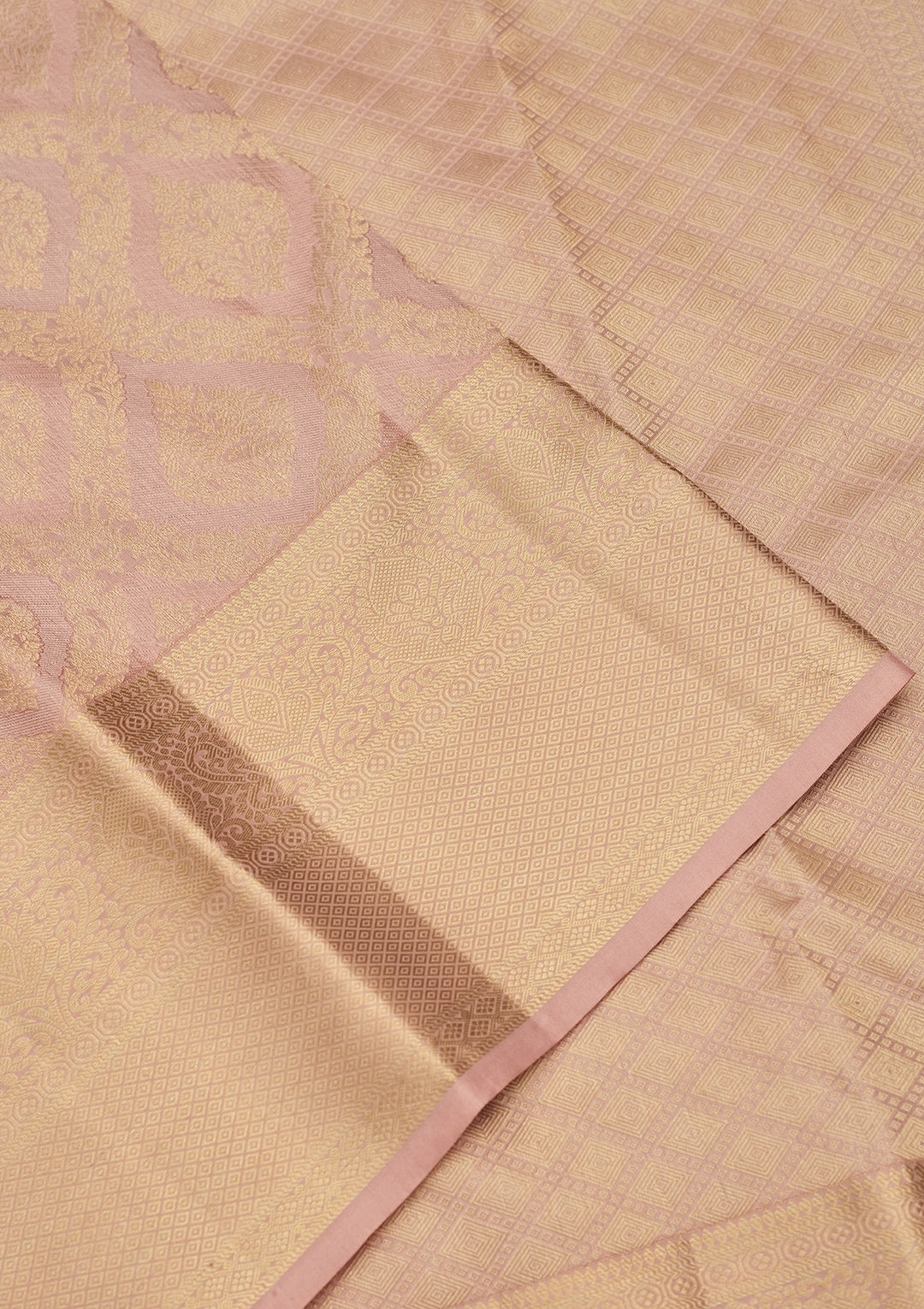 Mauve Zariwork (Gold) Silk Silk Saree
