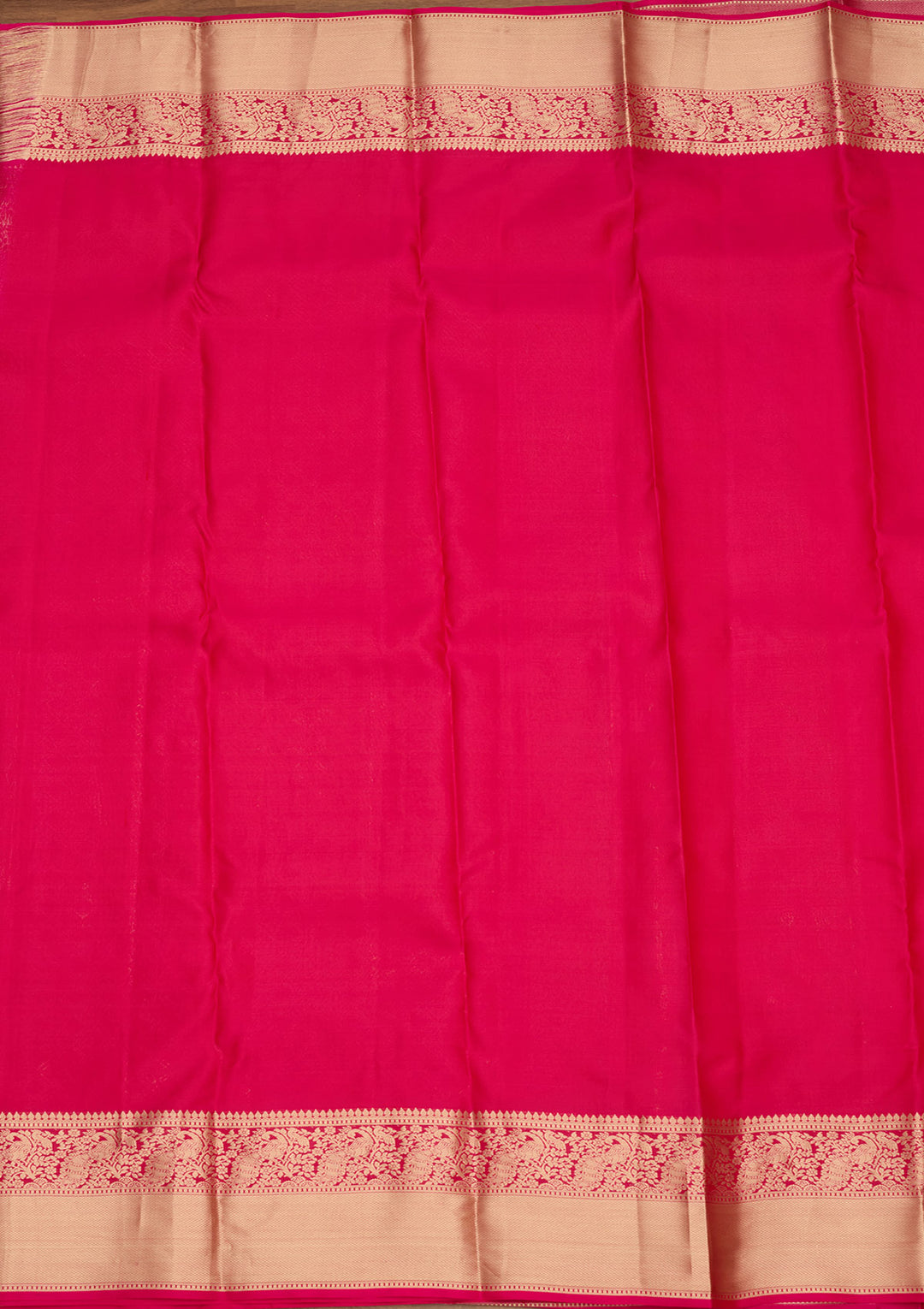 Rani Pink Zariwork (Gold) Silk Silk Saree