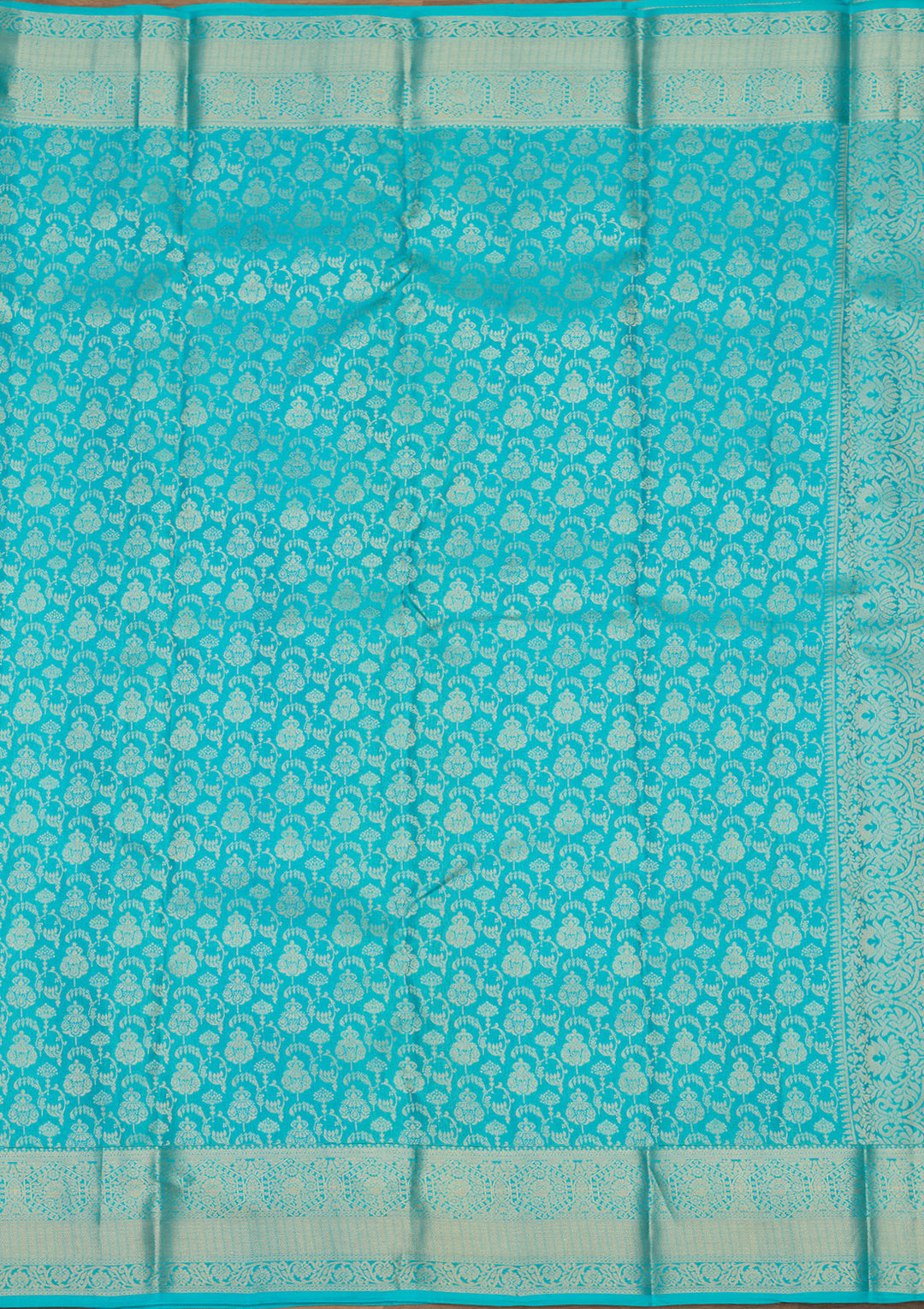 Blue Zariwork (Gold) Silk Silk Saree