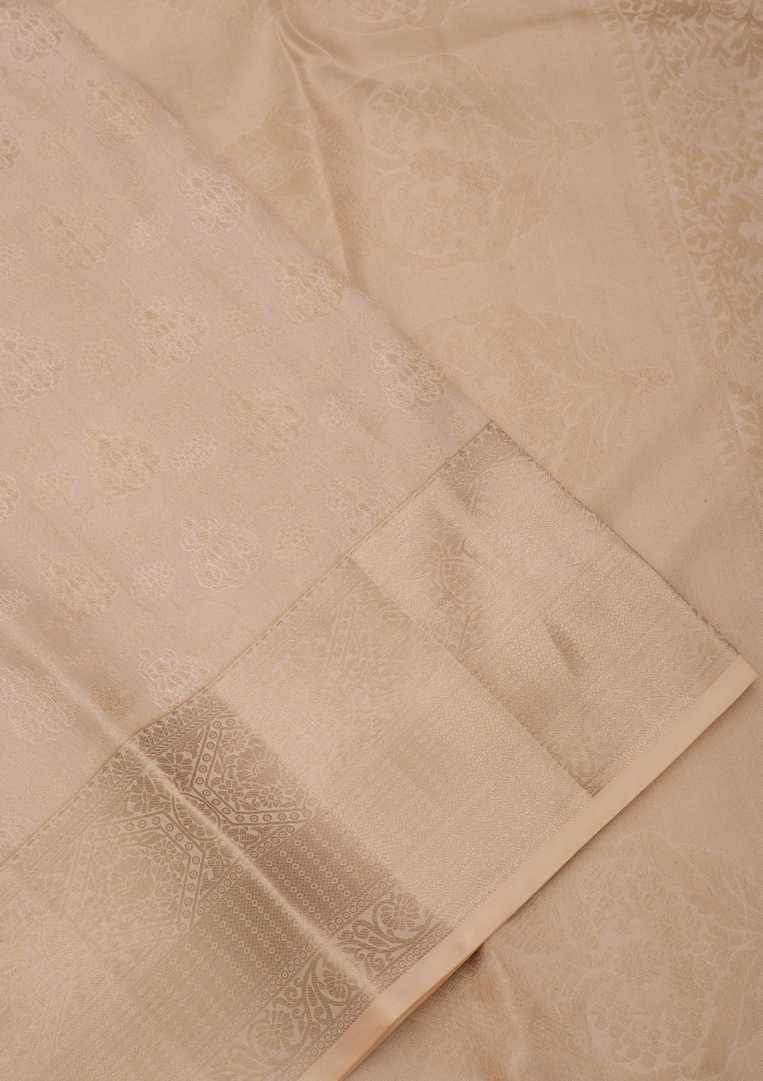 Cream Kanjivaram Pure Silk Saree