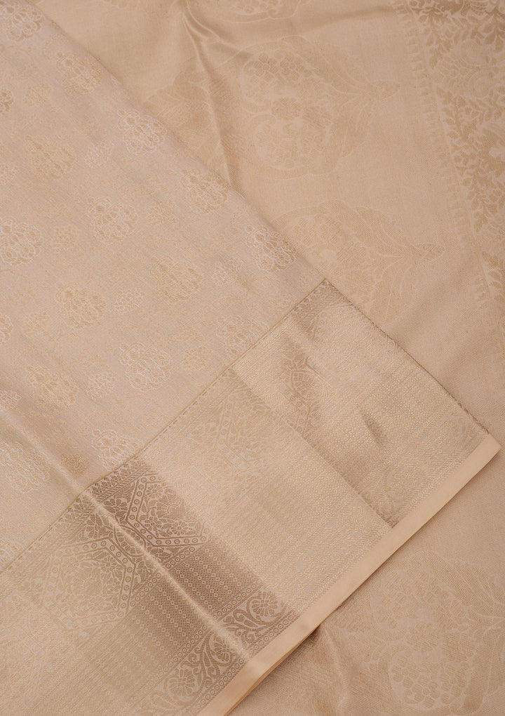 Cream Kanjivaram Pure Silk Saree