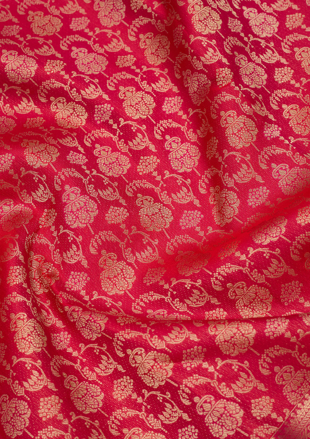 Rani Pink Zariwork (Gold) Silk Silk Saree