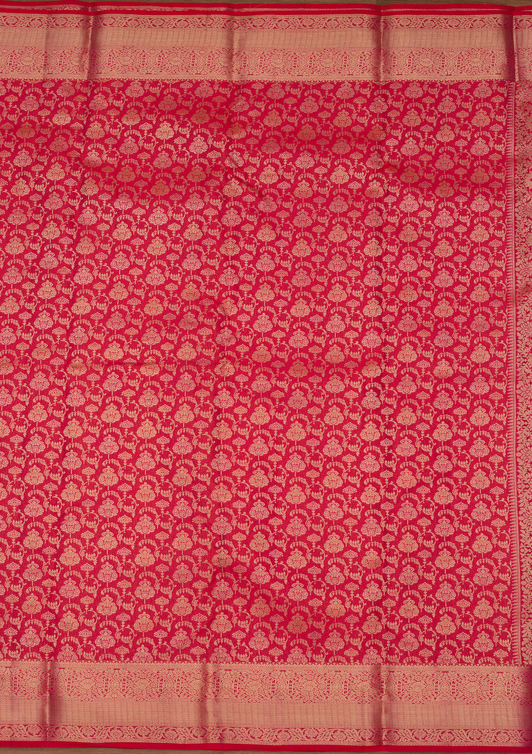 Rani Pink Zariwork (Gold) Silk Silk Saree