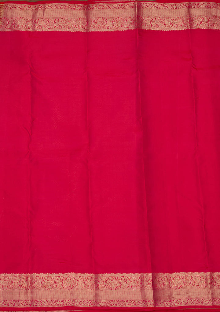 Rani Pink Zariwork (Gold) Silk Silk Saree