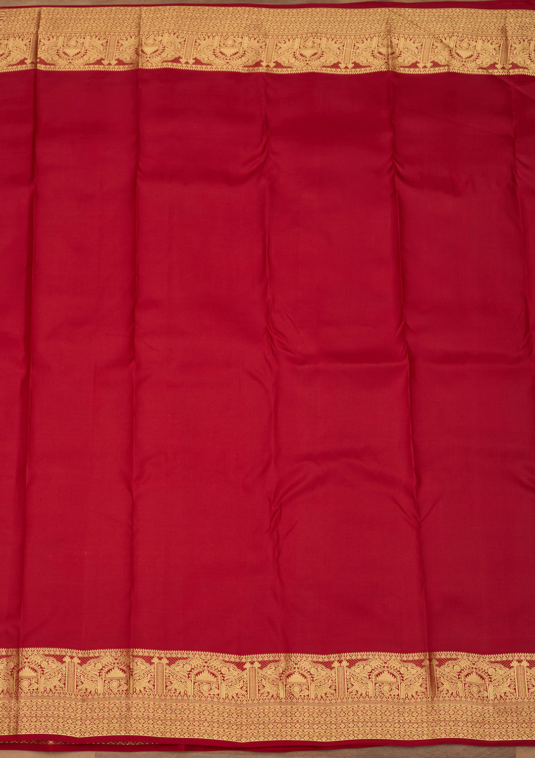 Dark Maroon Zariwork (Gold) Silk Silk Saree