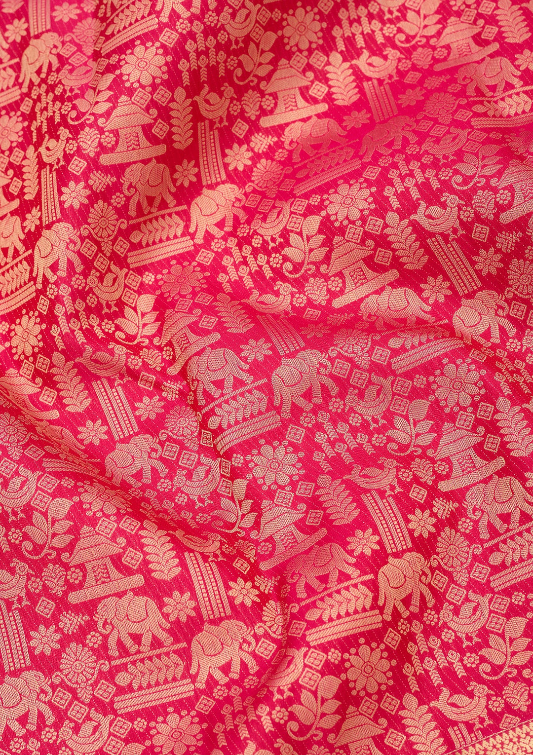 Rani Pink Kanjivaram Pure Silk Saree