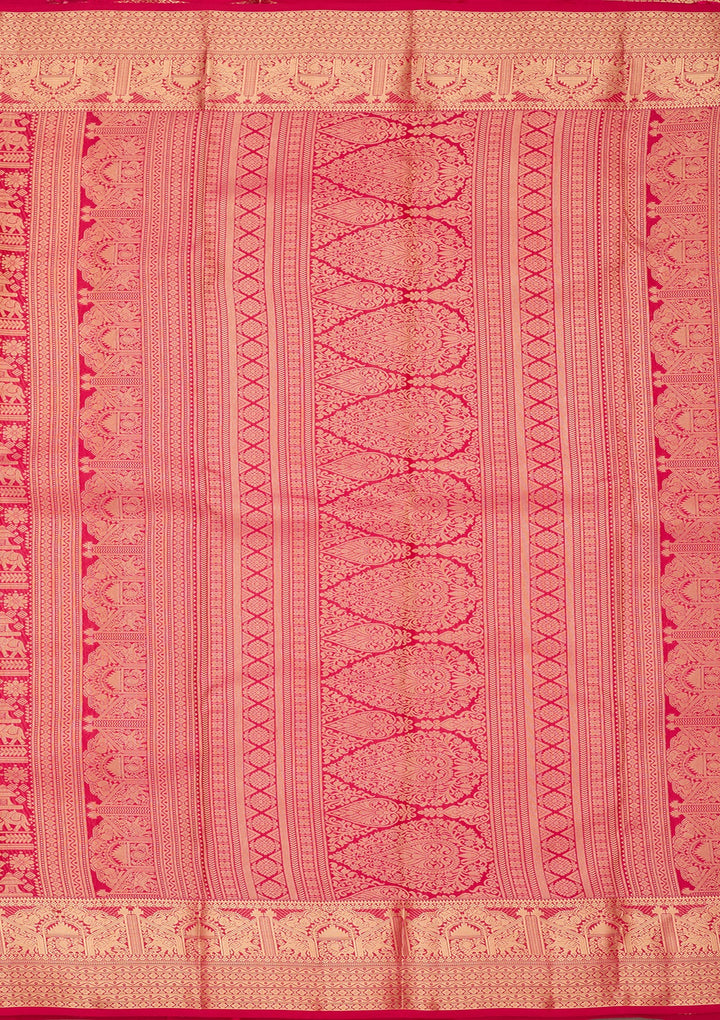 Rani Pink Kanjivaram Pure Silk Saree