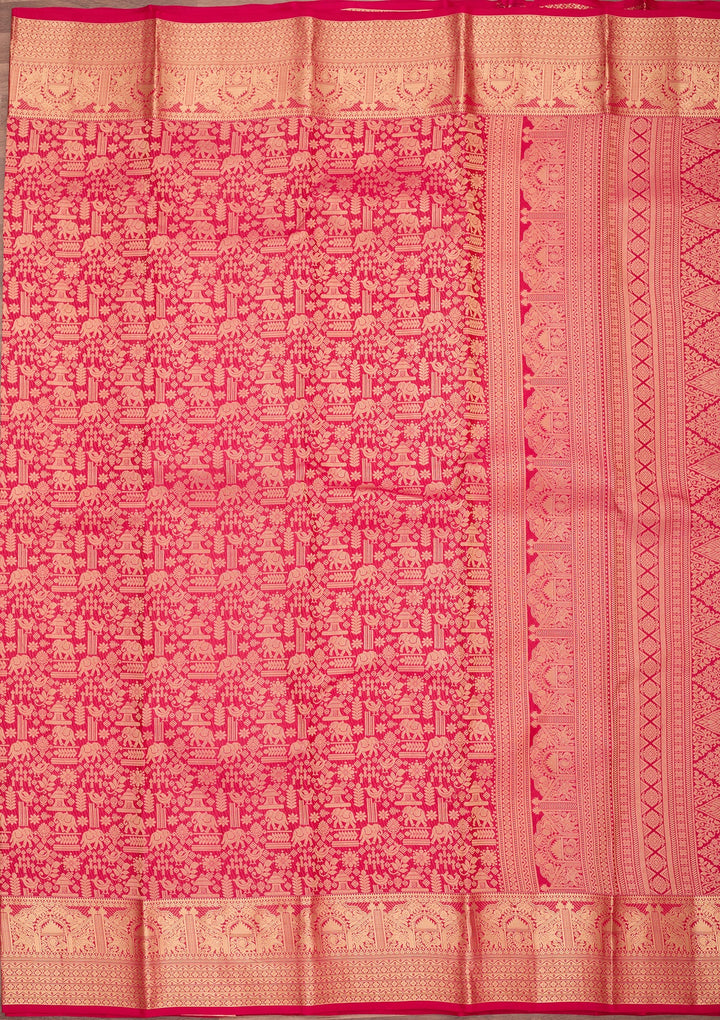 Rani Pink Kanjivaram Pure Silk Saree