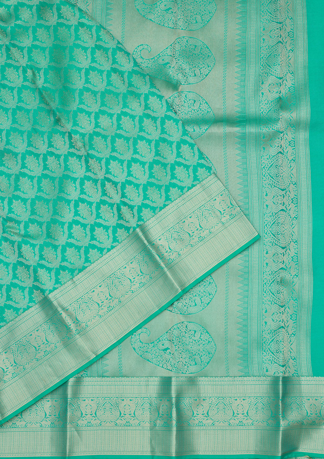 Sky Blue Zariwork (Gold) Silk Silk Saree