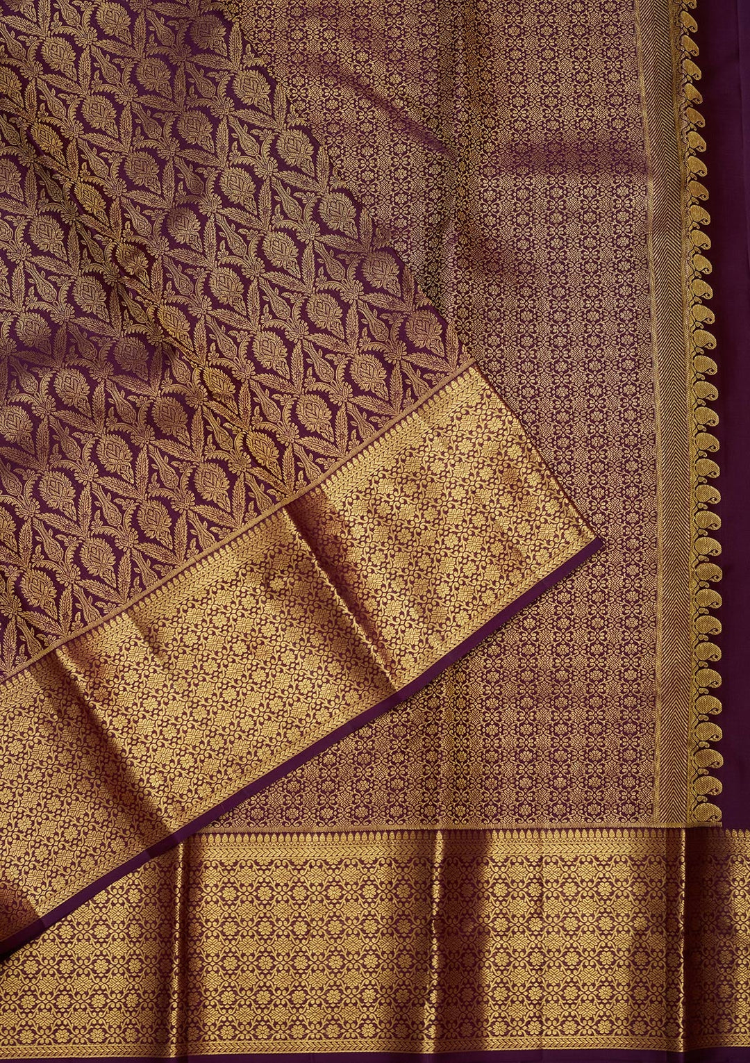 Purple Zariwork (Gold) Pure Silk Saree