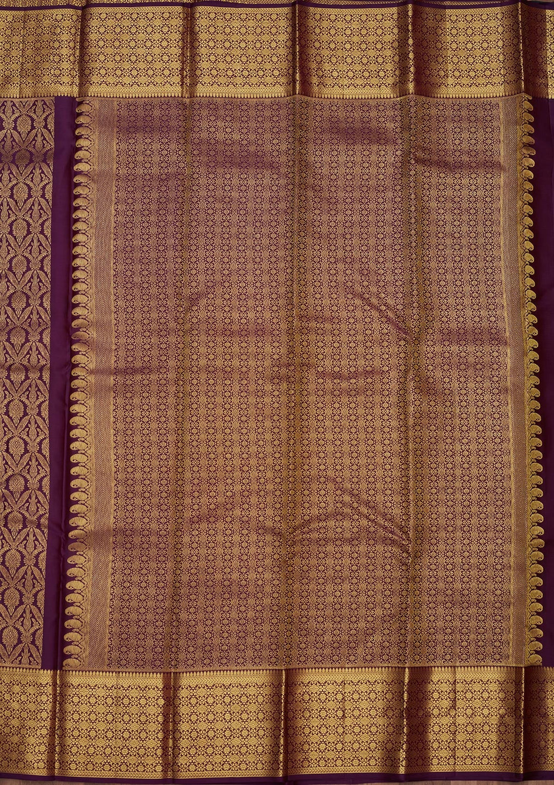 Purple Zariwork (Gold) Pure Silk Saree