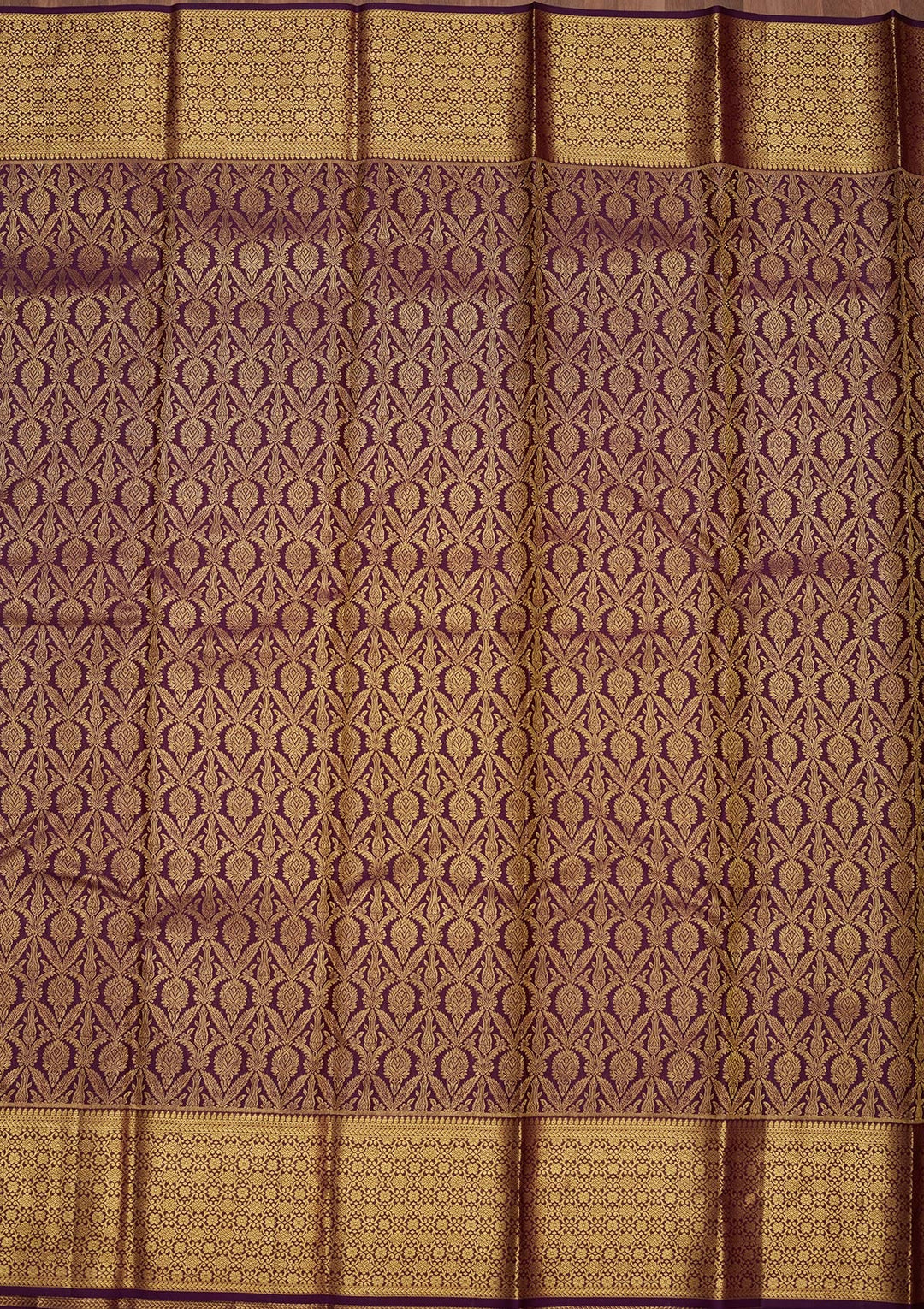 Purple Zariwork (Gold) Pure Silk Saree