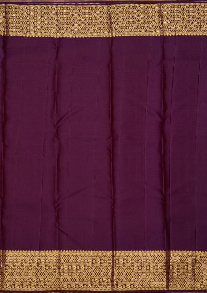 Purple Zariwork (Gold) Pure Silk Saree