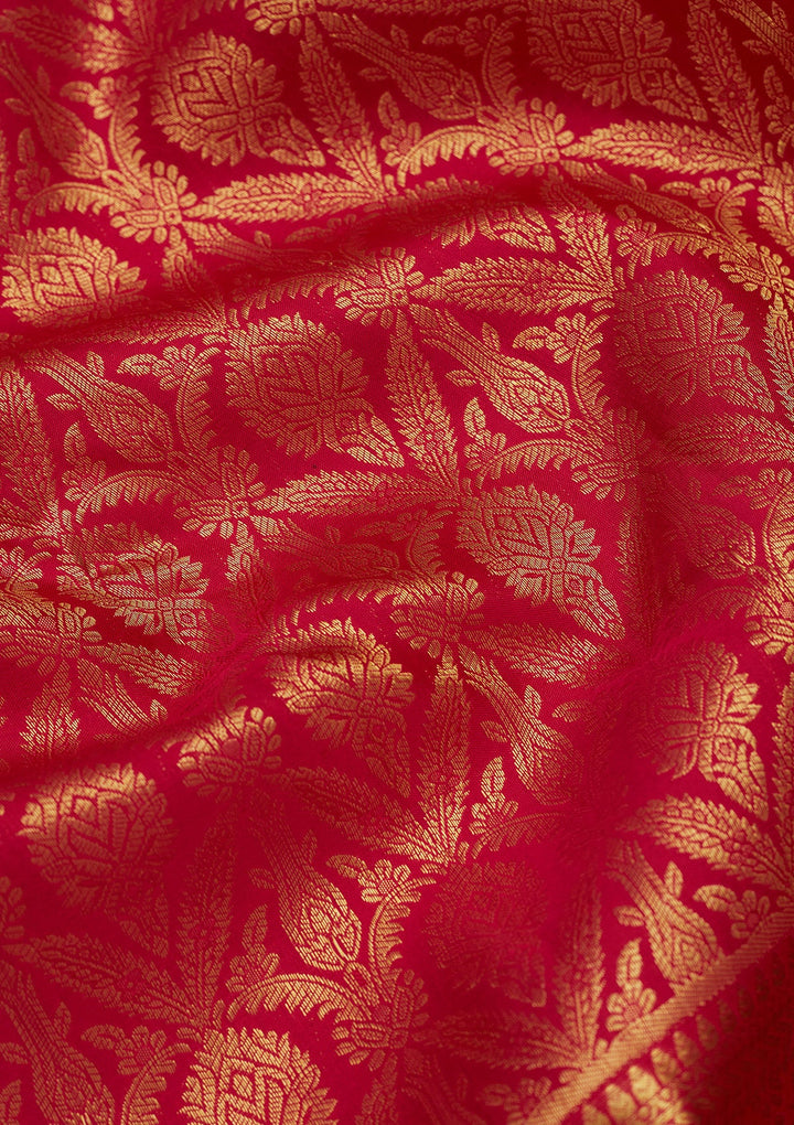 Rani Pink Zariwork (Gold) Pure Silk Saree