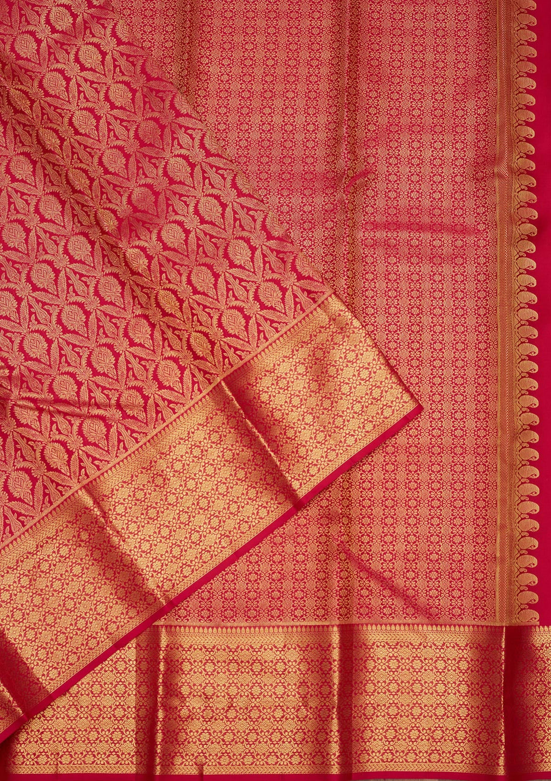 Rani Pink Zariwork (Gold) Pure Silk Saree