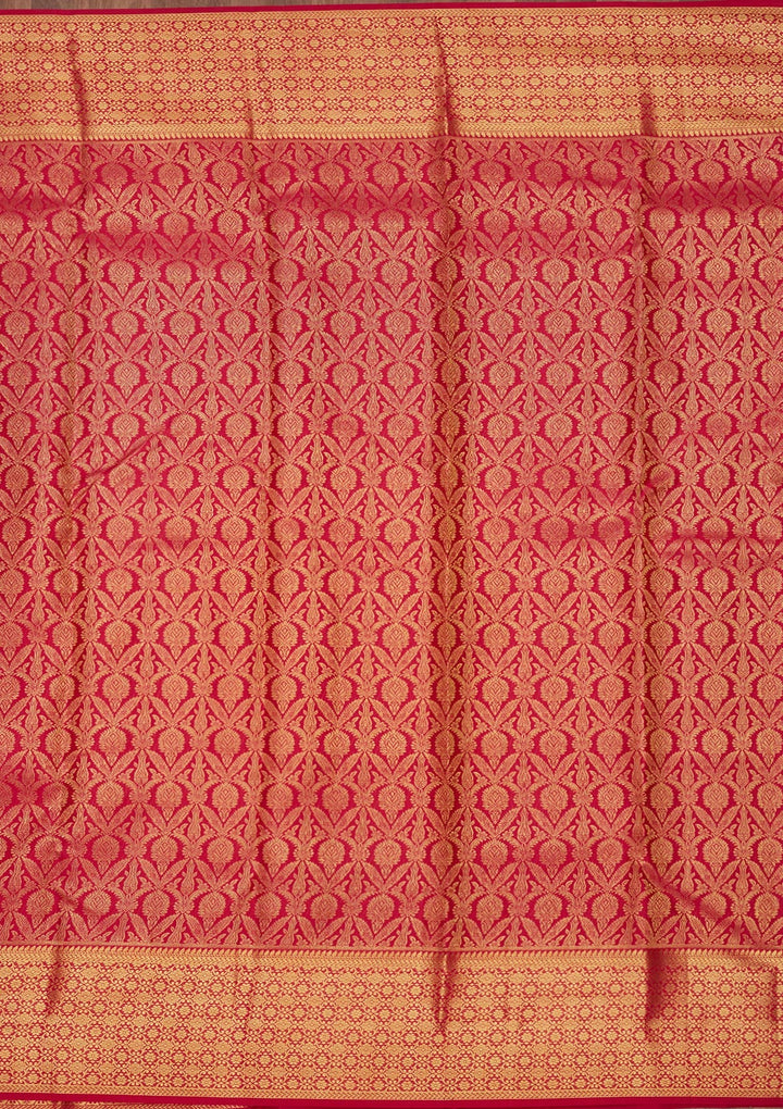 Rani Pink Zariwork (Gold) Pure Silk Saree