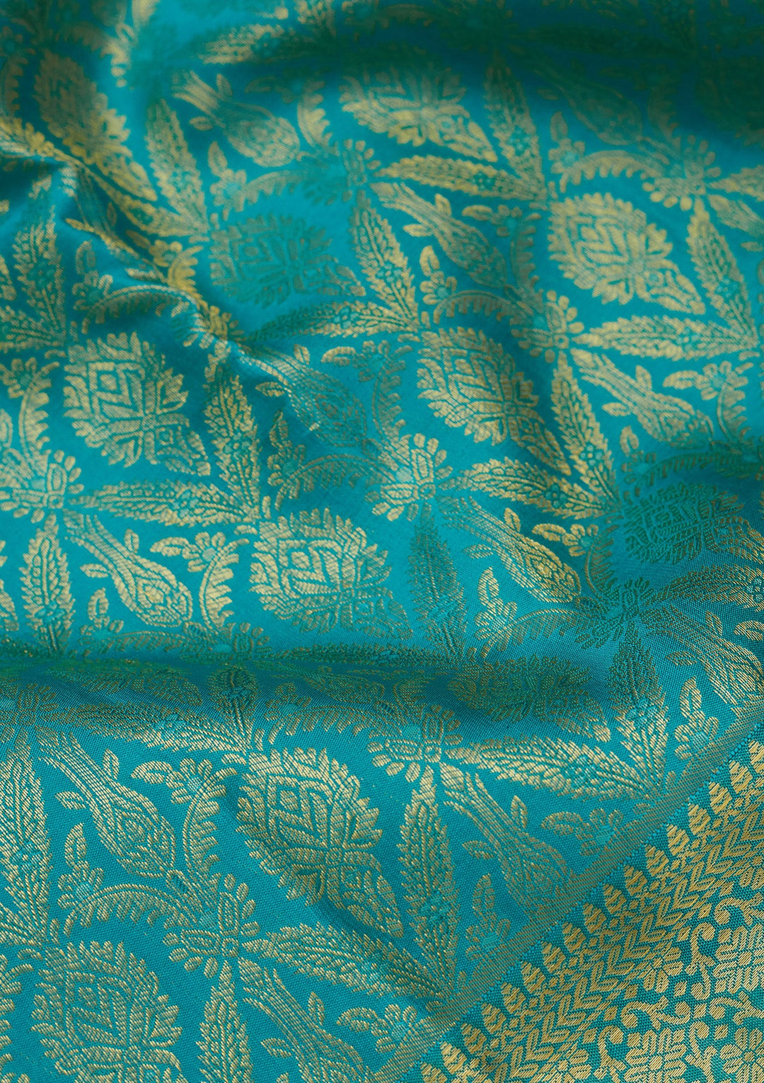 Sky Blue Zariwork (Gold) Pure Silk Saree
