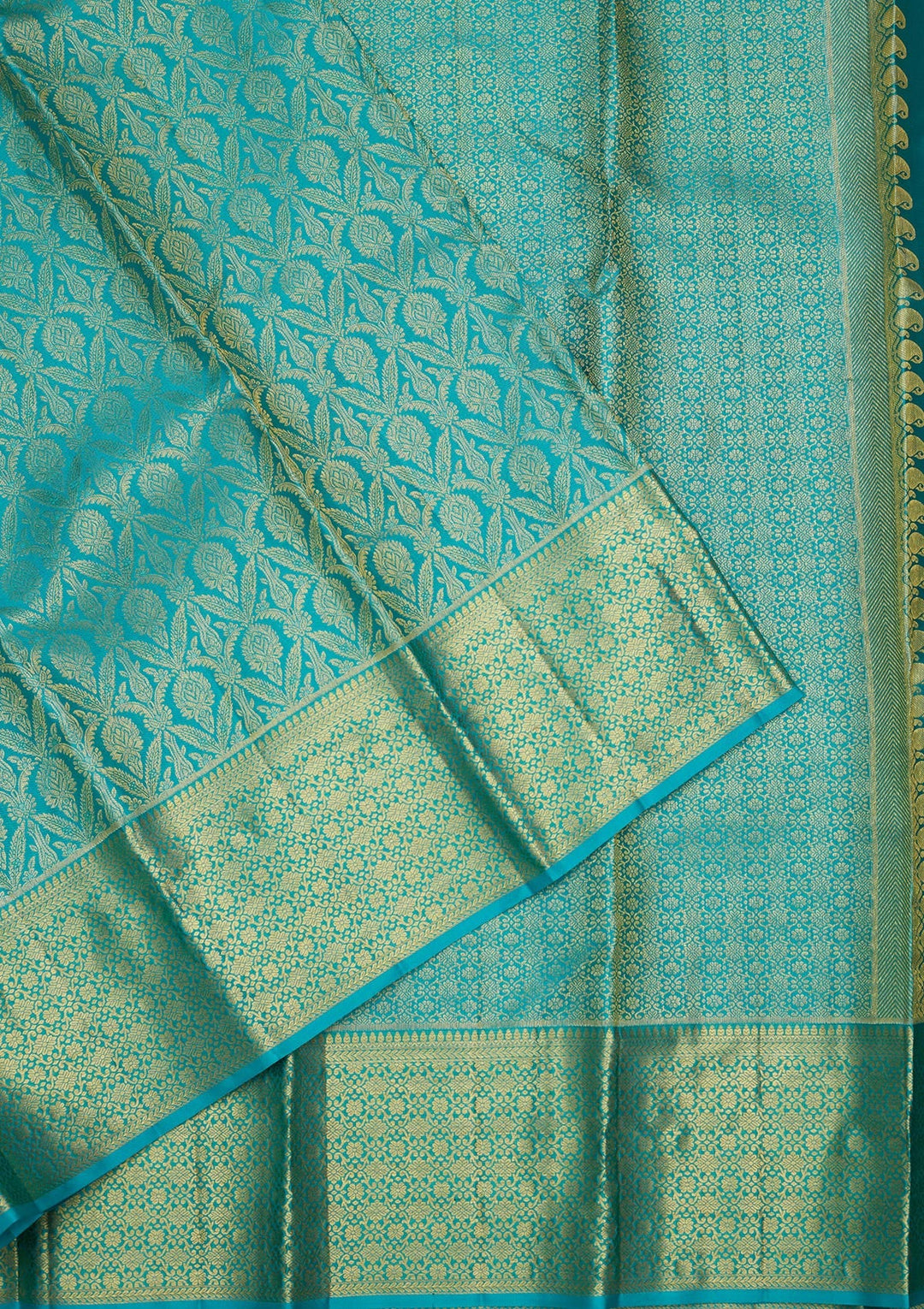 Sky Blue Zariwork (Gold) Pure Silk Saree