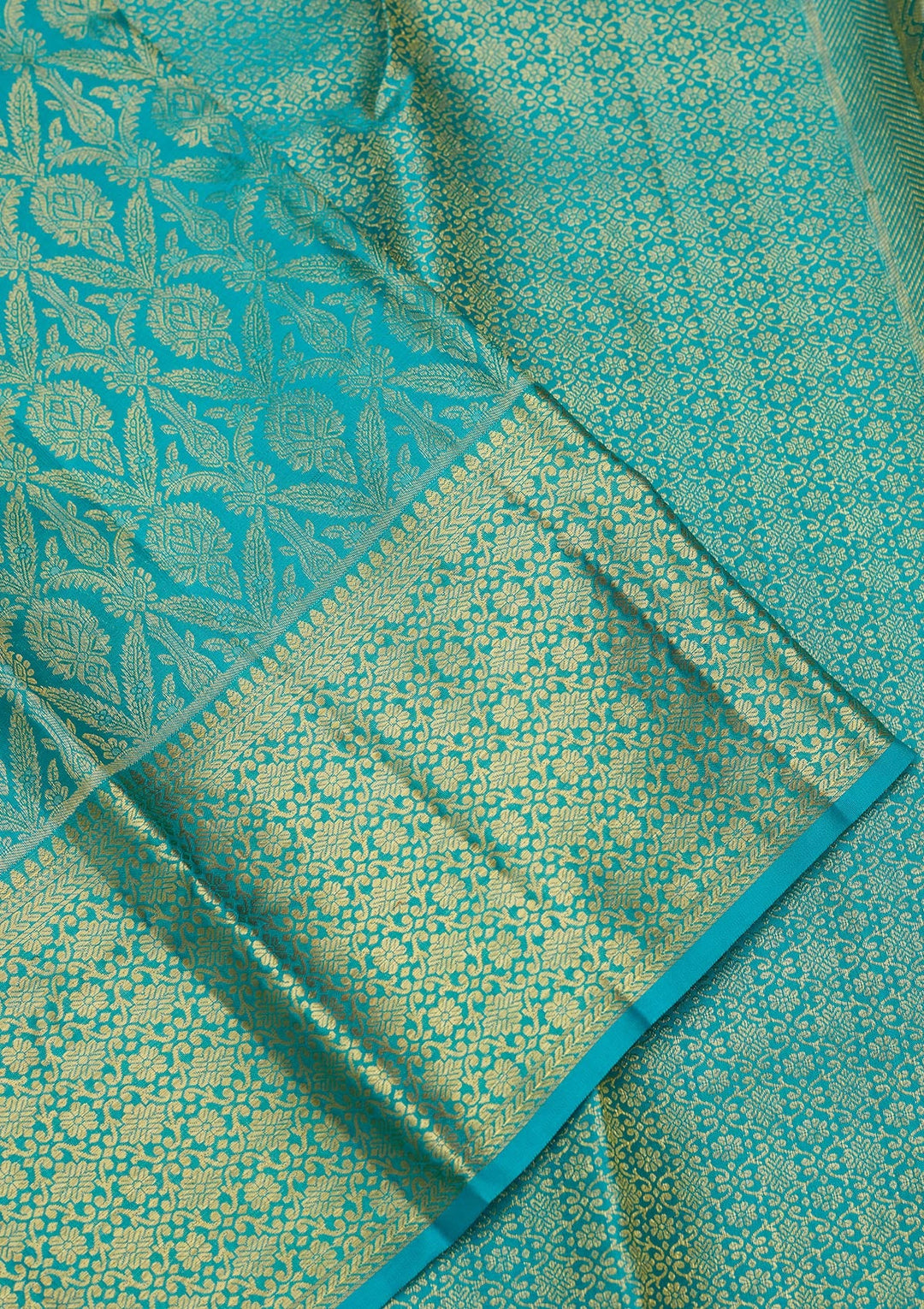 Sky Blue Zariwork (Gold) Pure Silk Saree