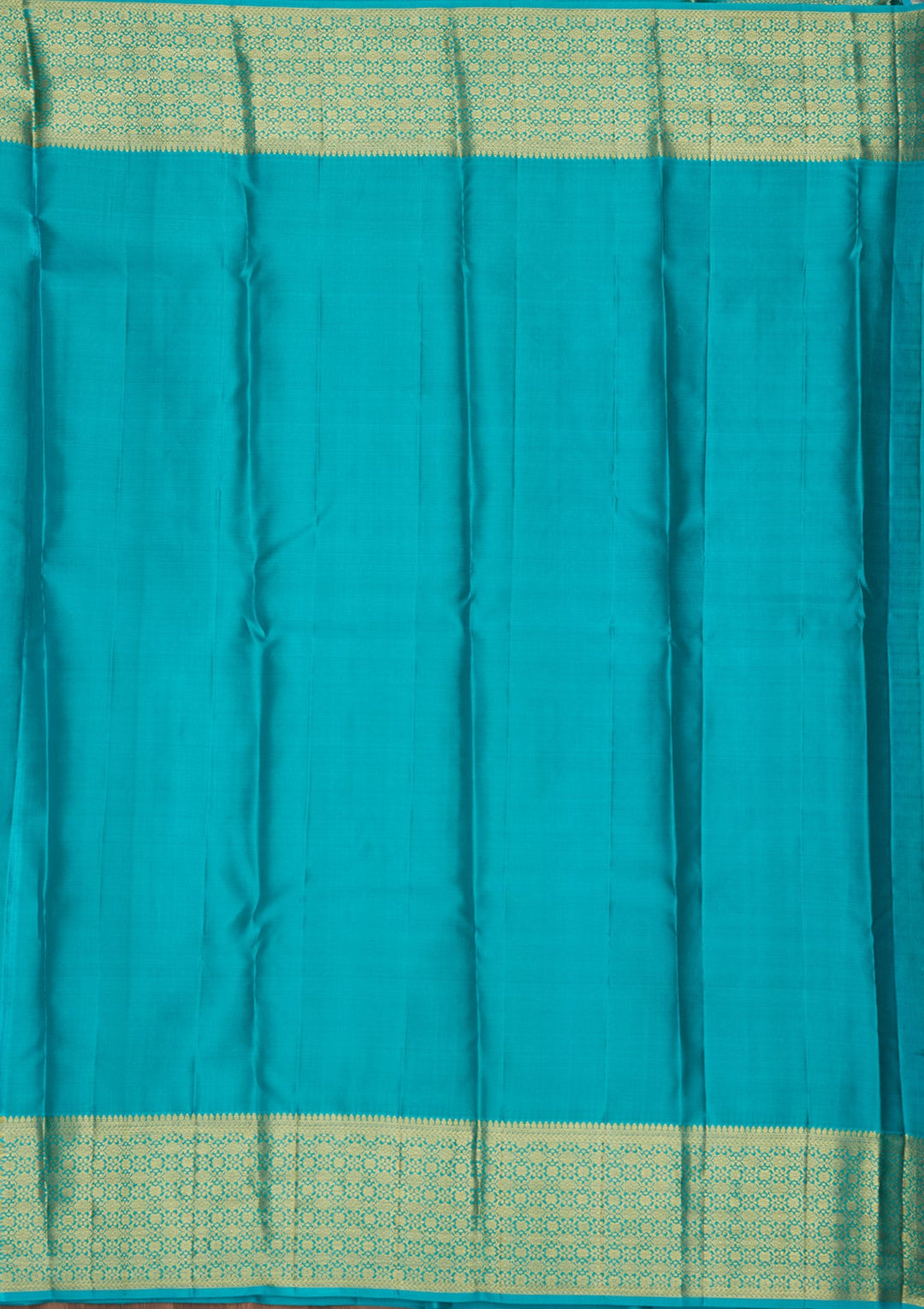 Sky Blue Zariwork (Gold) Pure Silk Saree