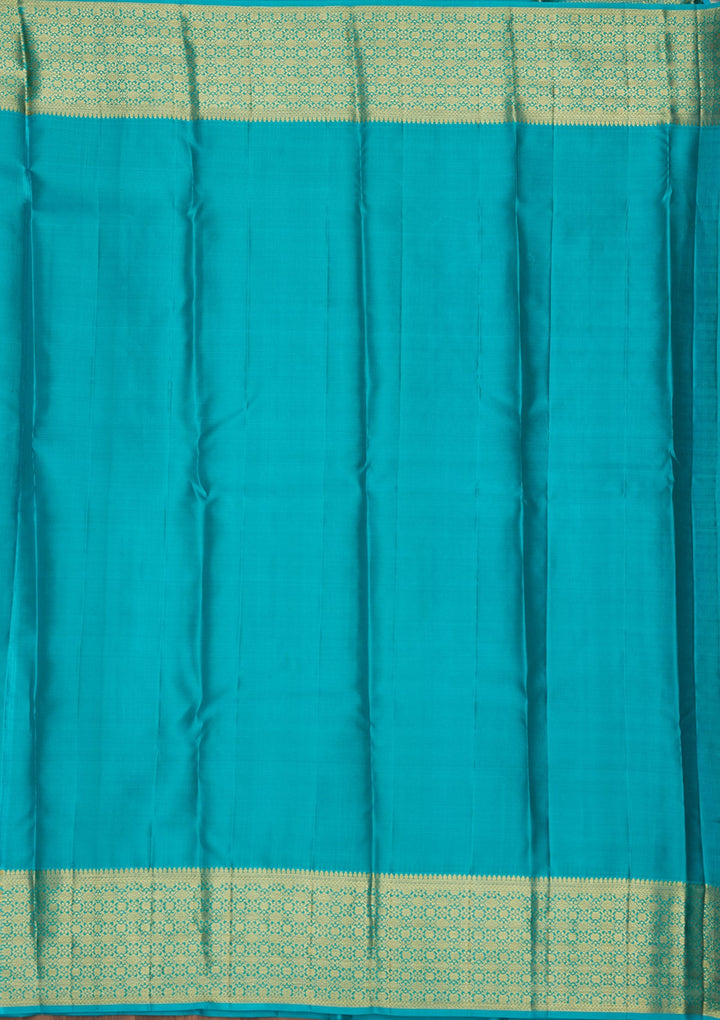 Sky Blue Zariwork (Gold) Pure Silk Saree