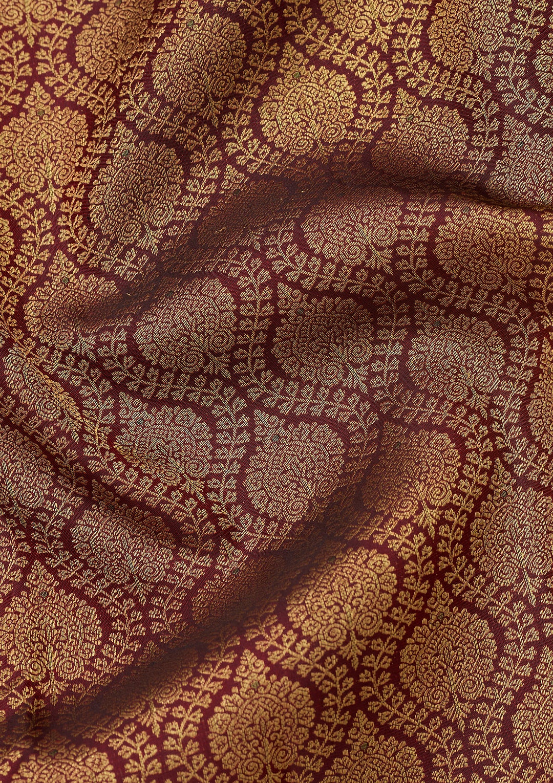 Dark Maroon Dharmavaram Pure Silk Saree