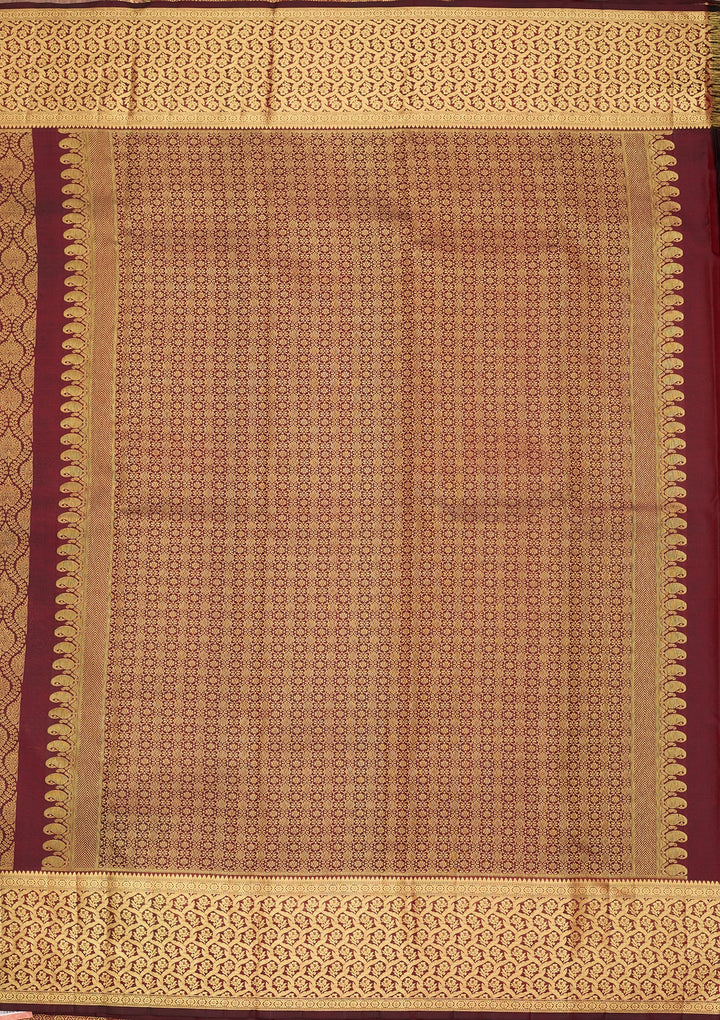 Dark Maroon Dharmavaram Pure Silk Saree
