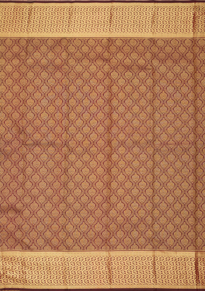Dark Maroon Dharmavaram Pure Silk Saree