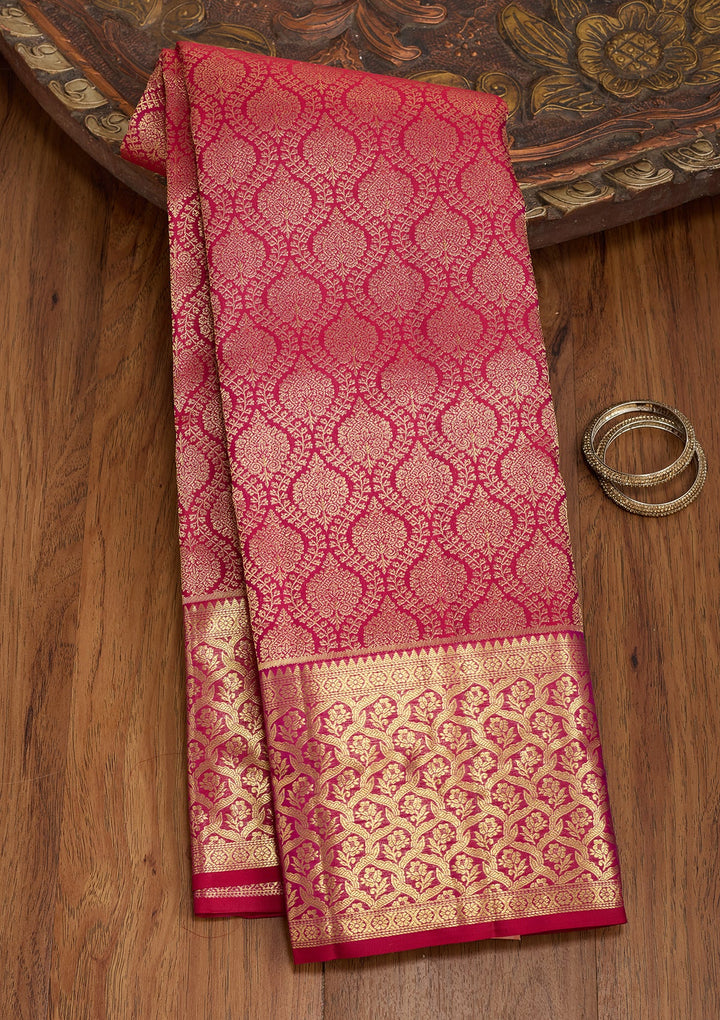 Rani Pink Dharmavaram Pure Silk Saree