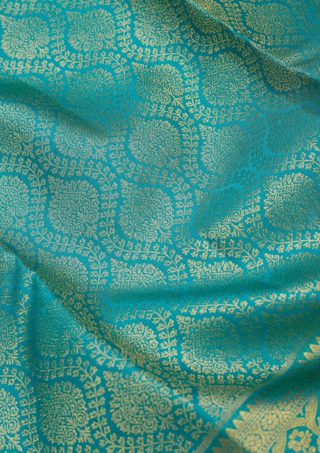 Sky Blue Zariwork (Gold) Pure Silk Saree