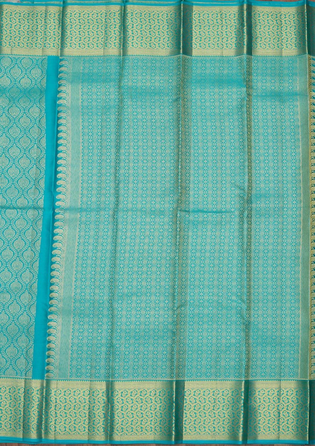 Sky Blue Zariwork (Gold) Pure Silk Saree