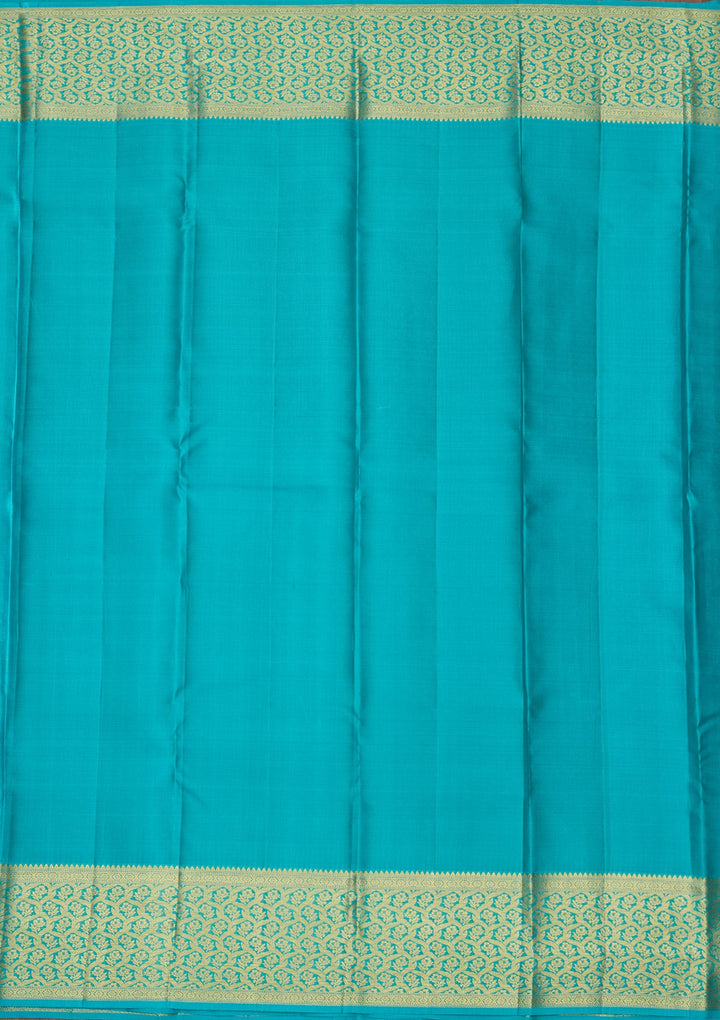Sky Blue Zariwork (Gold) Pure Silk Saree