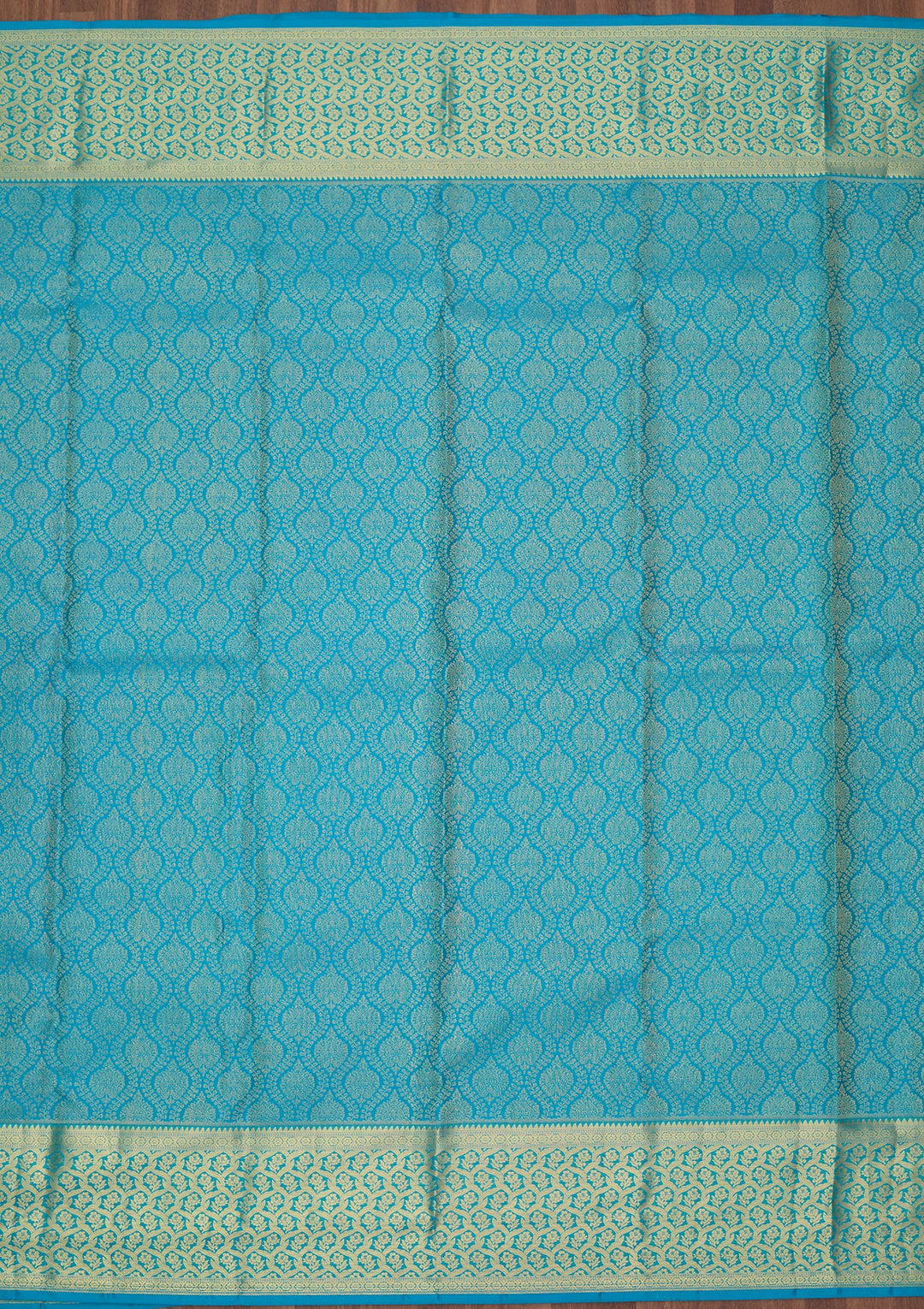 Turquoise Blue Dharmavaram Pure Silk Saree