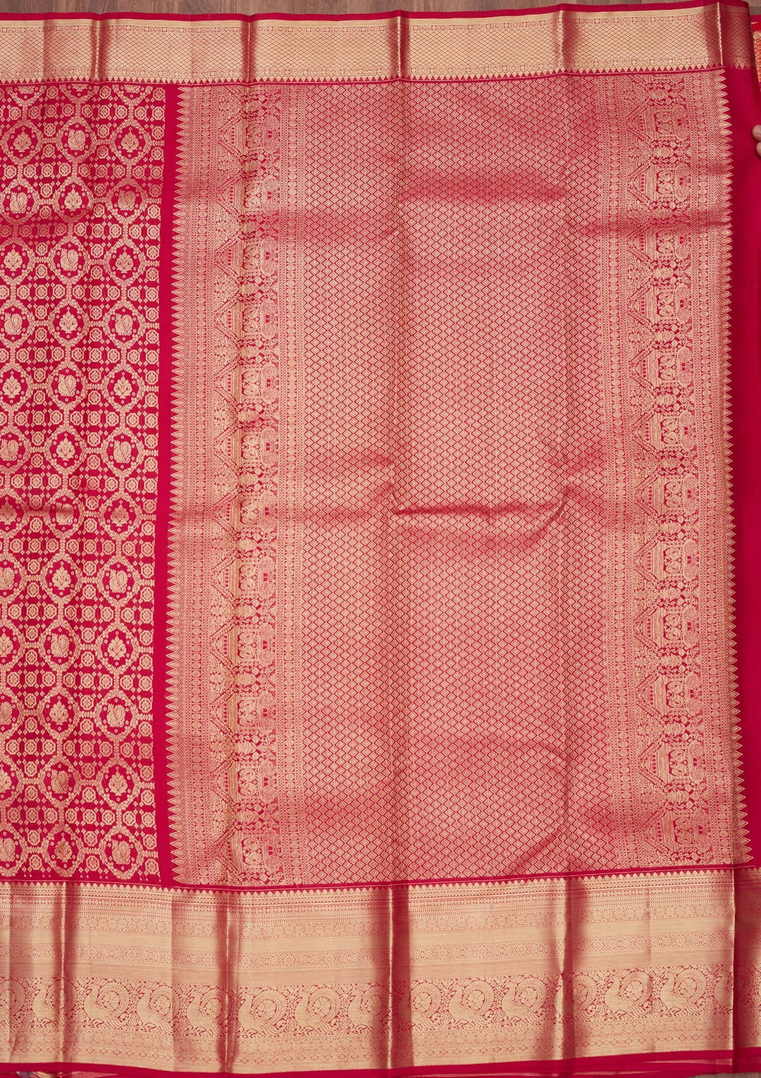 Rani Pink Zariwork (Gold) Pure Silk Saree