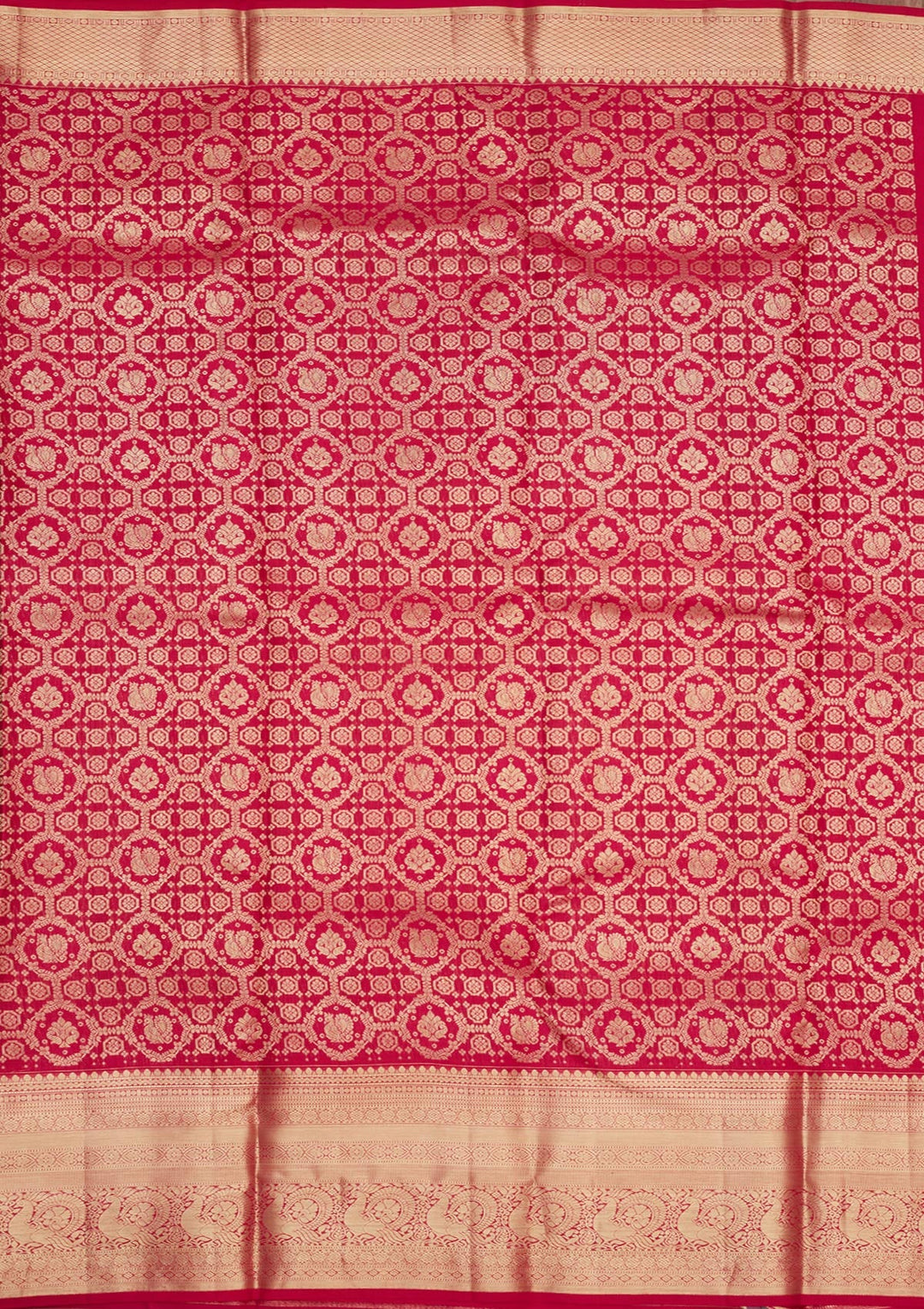 Rani Pink Zariwork (Gold) Pure Silk Saree