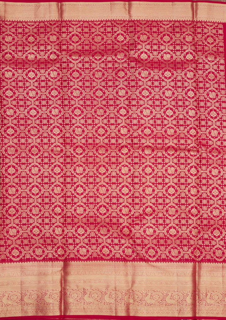 Rani Pink Zariwork (Gold) Pure Silk Saree