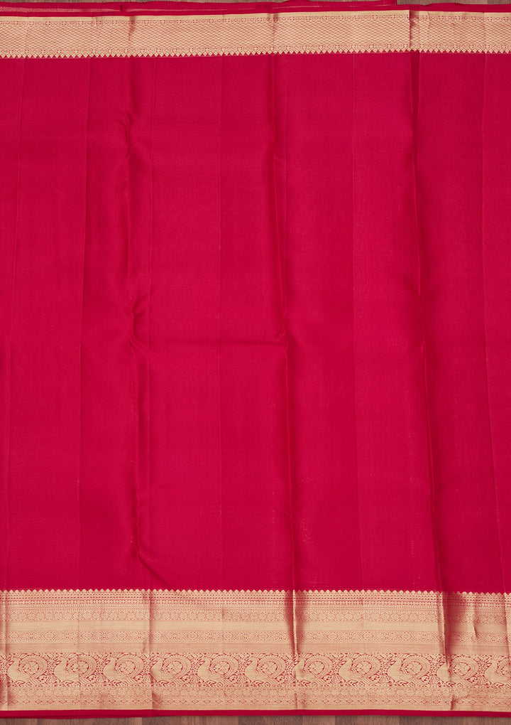 Rani Pink Zariwork (Gold) Pure Silk Saree