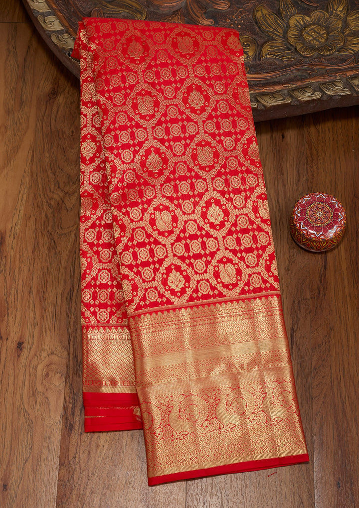 Red Zariwork (Gold) Pure Silk Saree