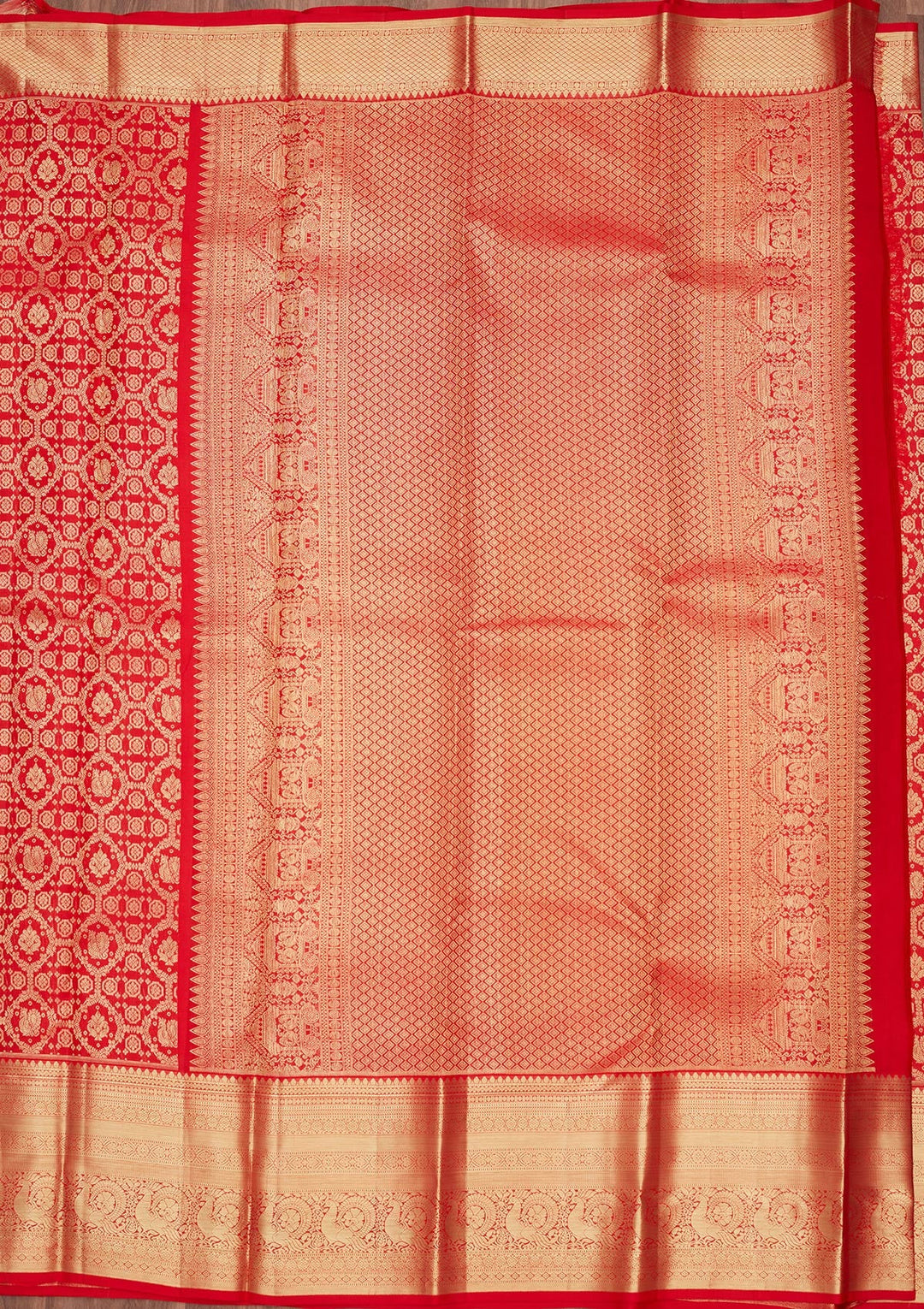 Red Zariwork (Gold) Pure Silk Saree