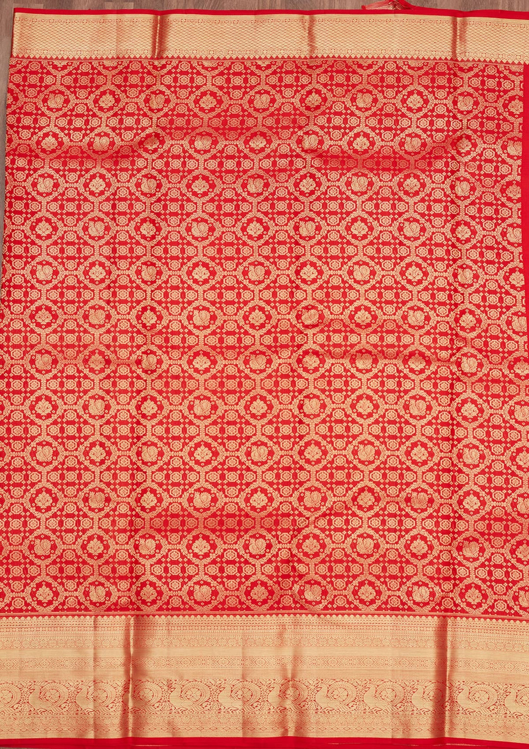 Red Zariwork (Gold) Pure Silk Saree