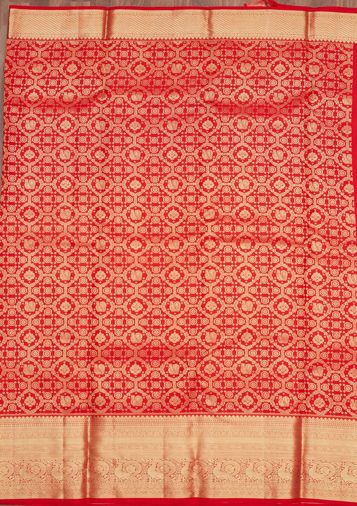 Red Zariwork (Gold) Pure Silk Saree