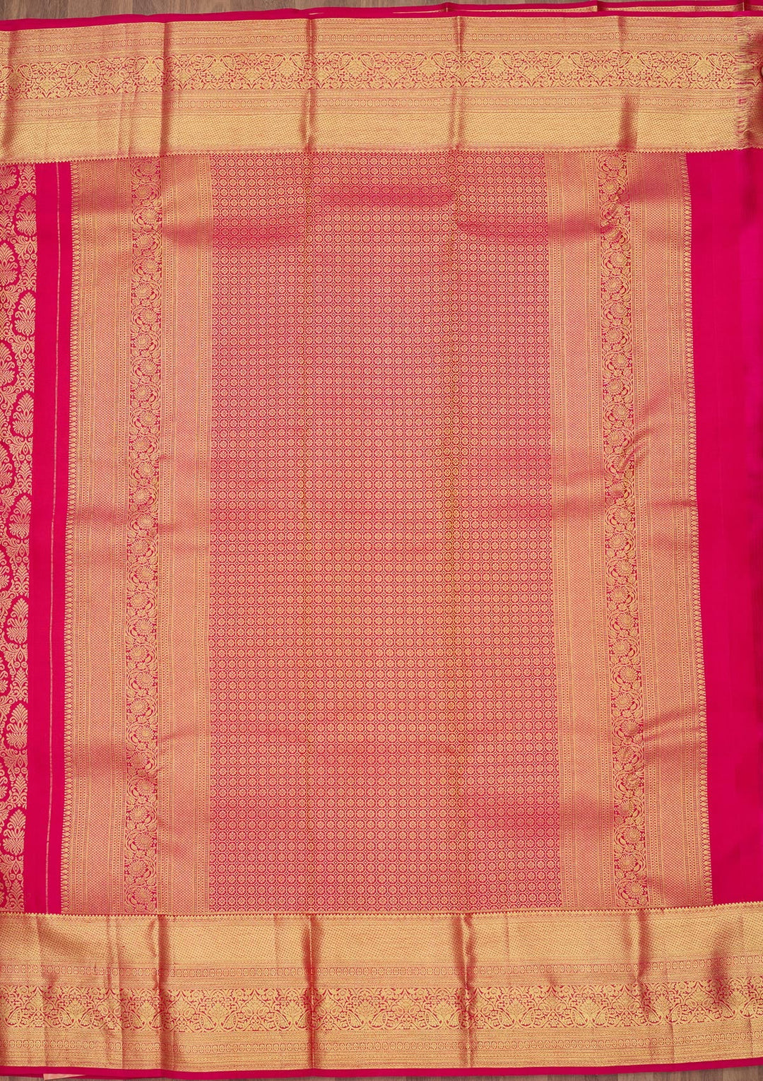 Rani Pink Zariwork (Gold) Pure Silk Saree