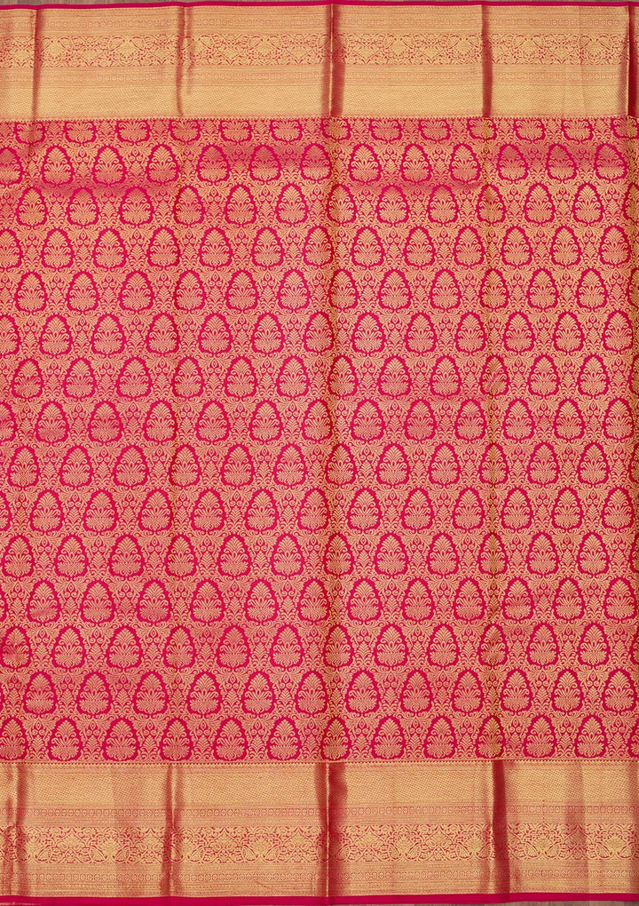 Rani Pink Zariwork (Gold) Pure Silk Saree