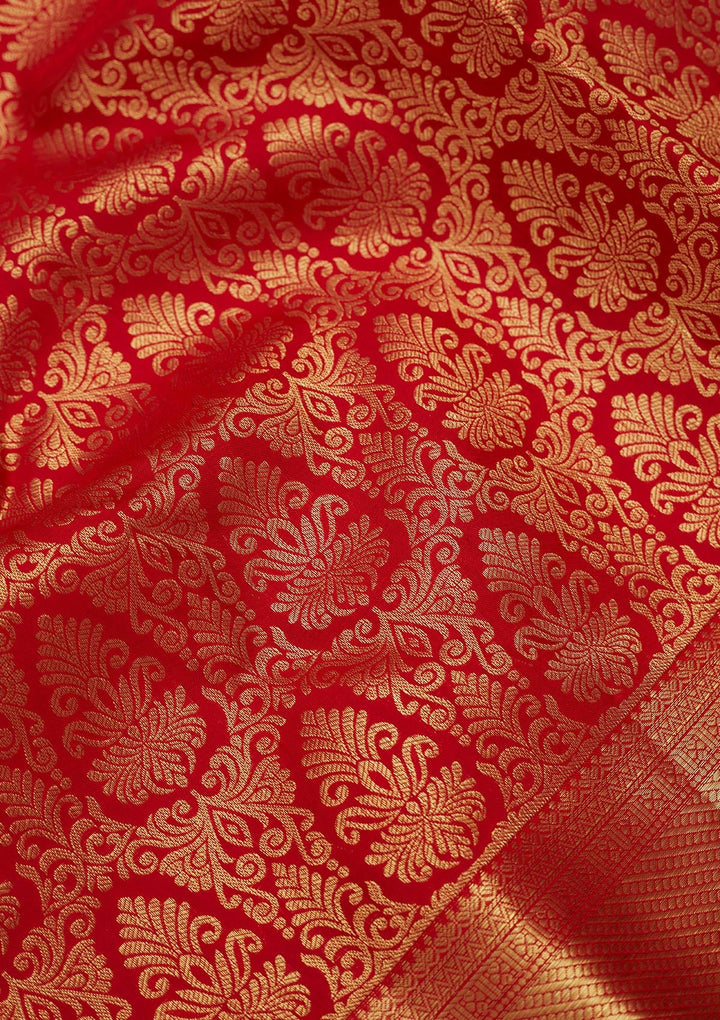 Red Zariwork (Gold) Pure Silk Saree