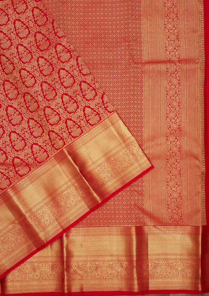 Red Zariwork (Gold) Pure Silk Saree