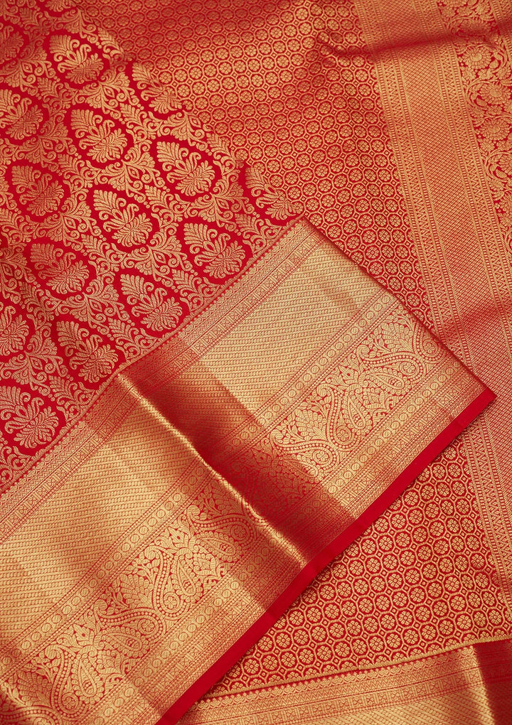 Red Zariwork (Gold) Pure Silk Saree