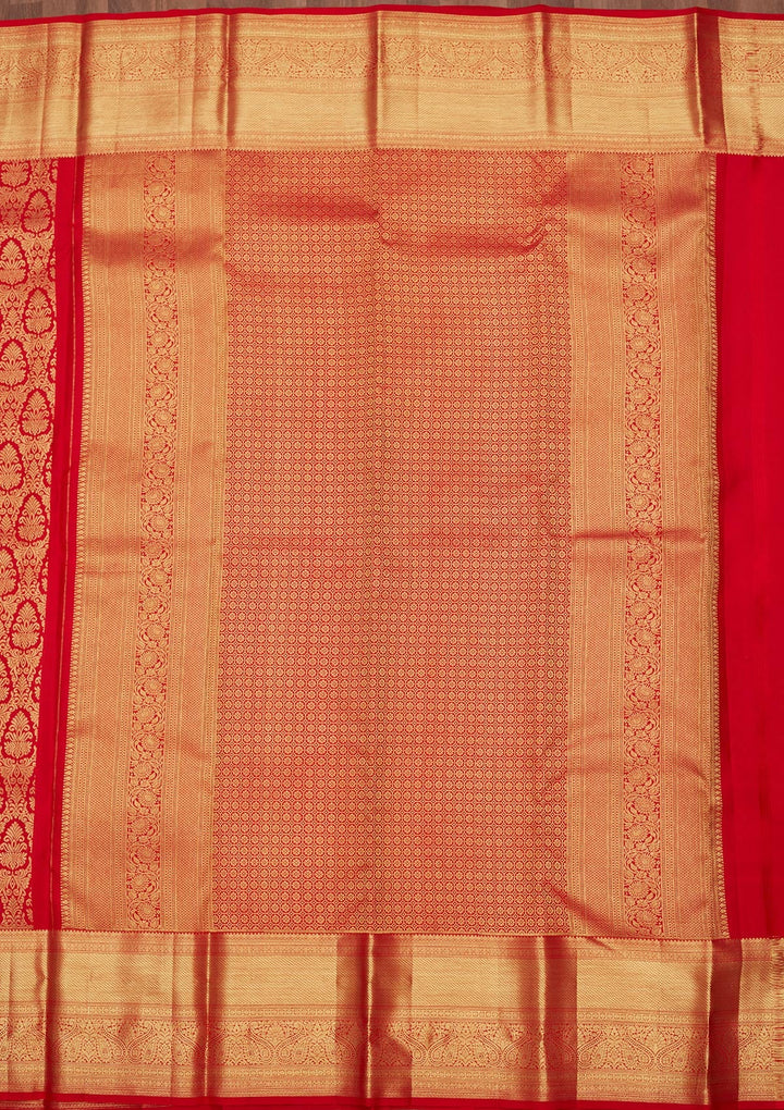 Red Zariwork (Gold) Pure Silk Saree