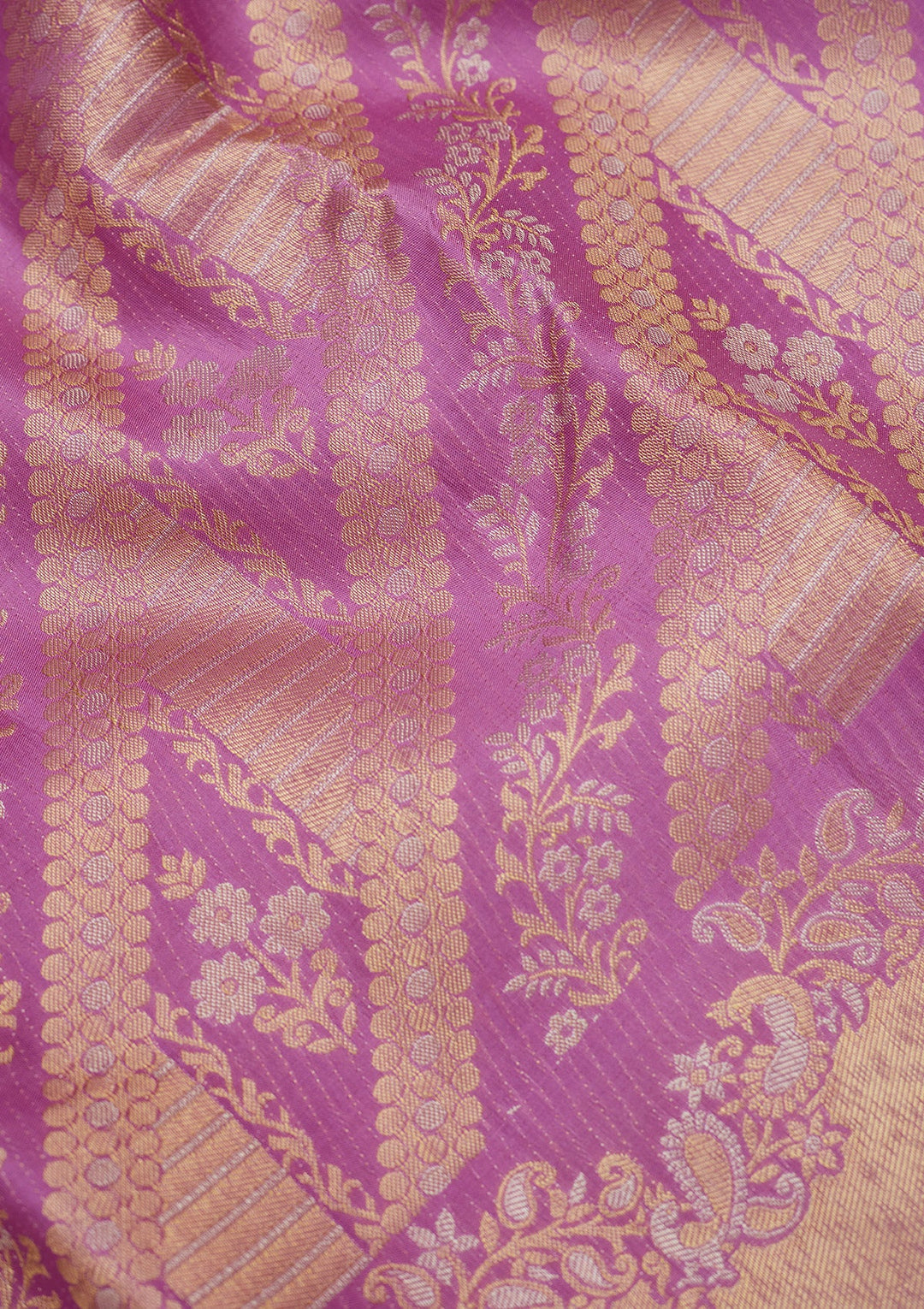 Lavender Zariwork (Gold) Pure Silk Saree