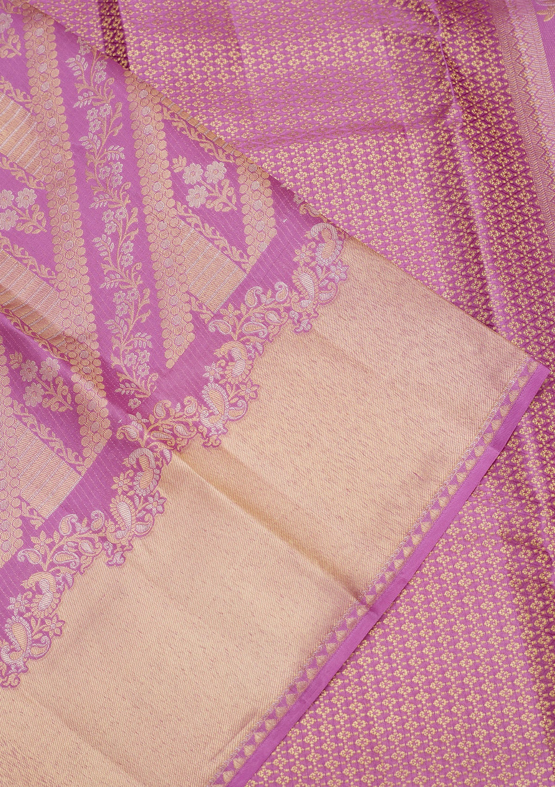 Lavender Zariwork (Gold) Pure Silk Saree