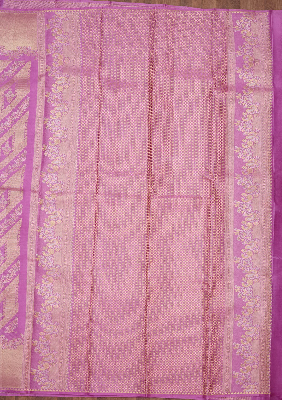 Lavender Zariwork (Gold) Pure Silk Saree